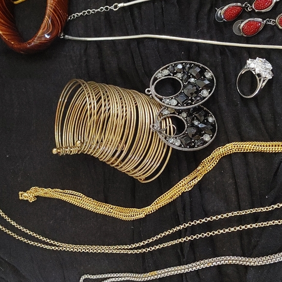 Bracelet Ring Necklace Earring Lot Cuff Bangle Costume Brooch - Picture 4 of 8